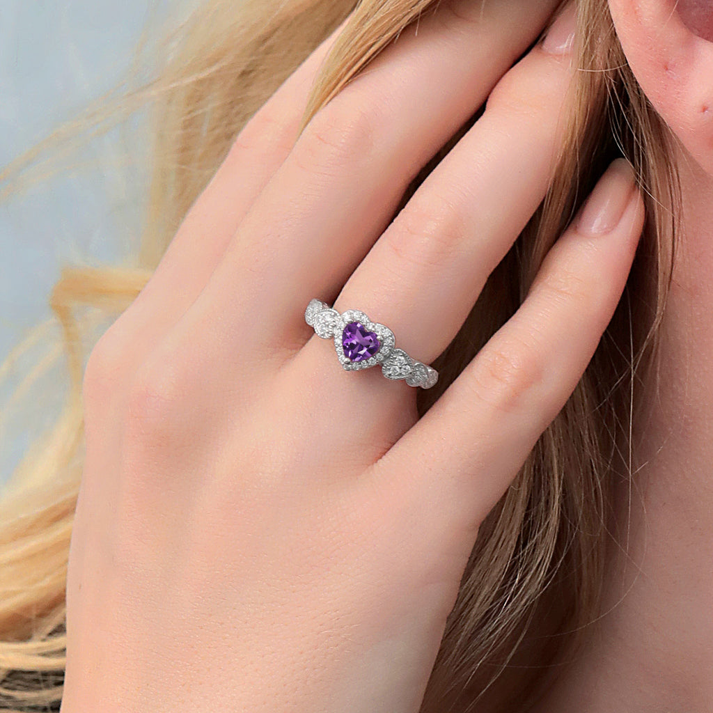 Amethyst - February_5_Ring in 925 Sterling Silver