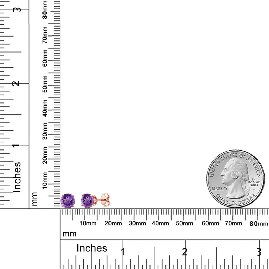 Amethyst - February_Earrings in 925 Rose Gold Plated Silver