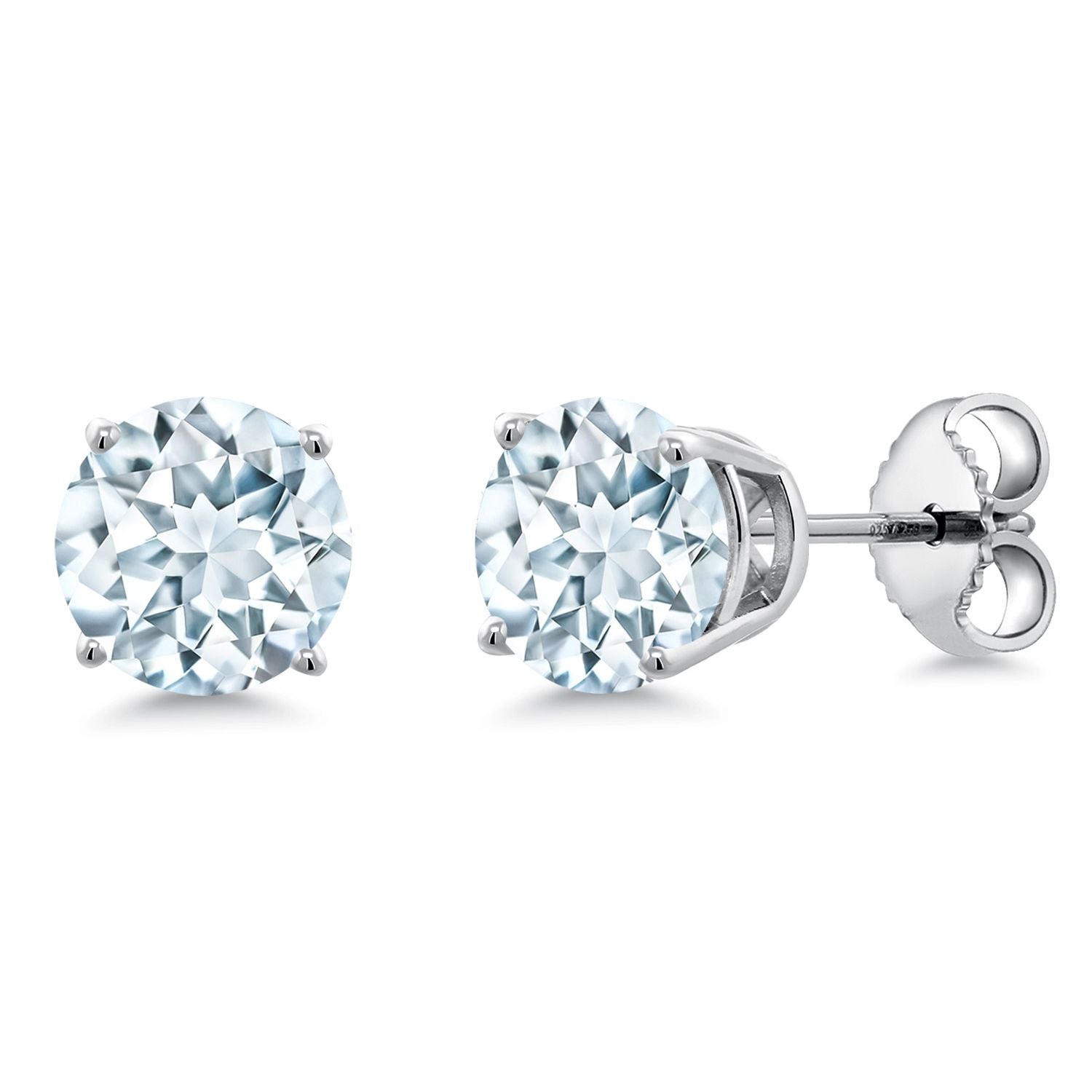 Aquamarine - March_Earrings in 925 Sterling Silver