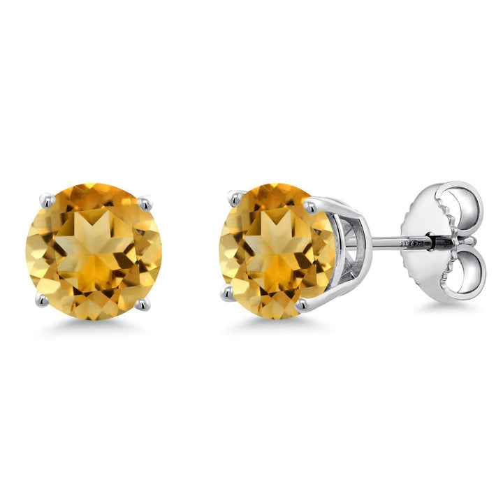 Gem Stone King 925 Sterling Silver Blue Sapphire Stud Earrings For Women Men (2.20 Cttw, Gemstone September Birthstone, Round 6MM)