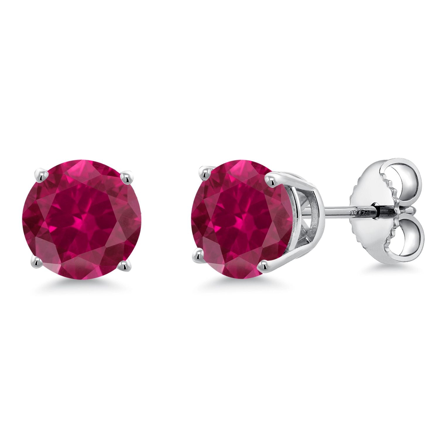 Created Ruby - July_Earrings in 925 Sterling Silver
