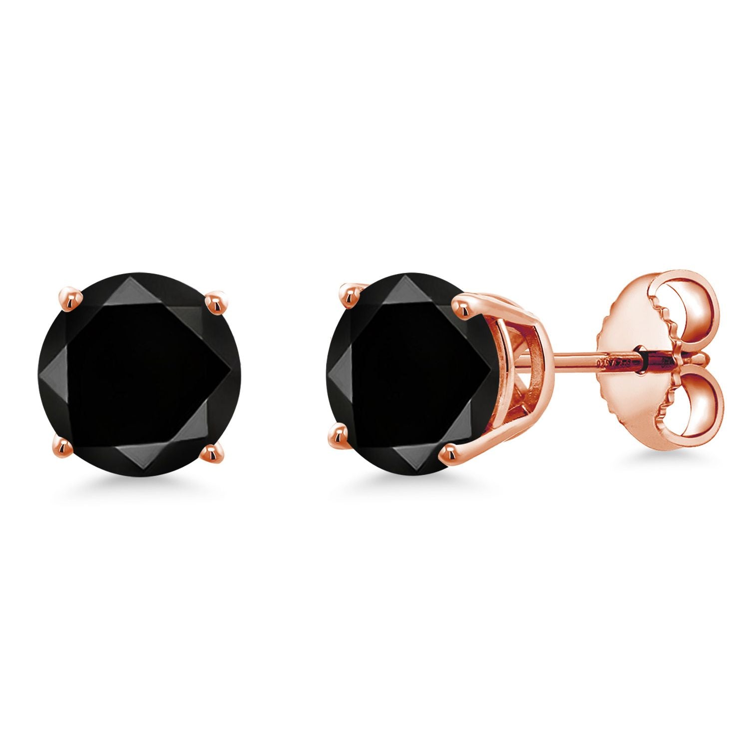 Black Diamond - April_Earrings in 925 Rose Gold Plated Silver