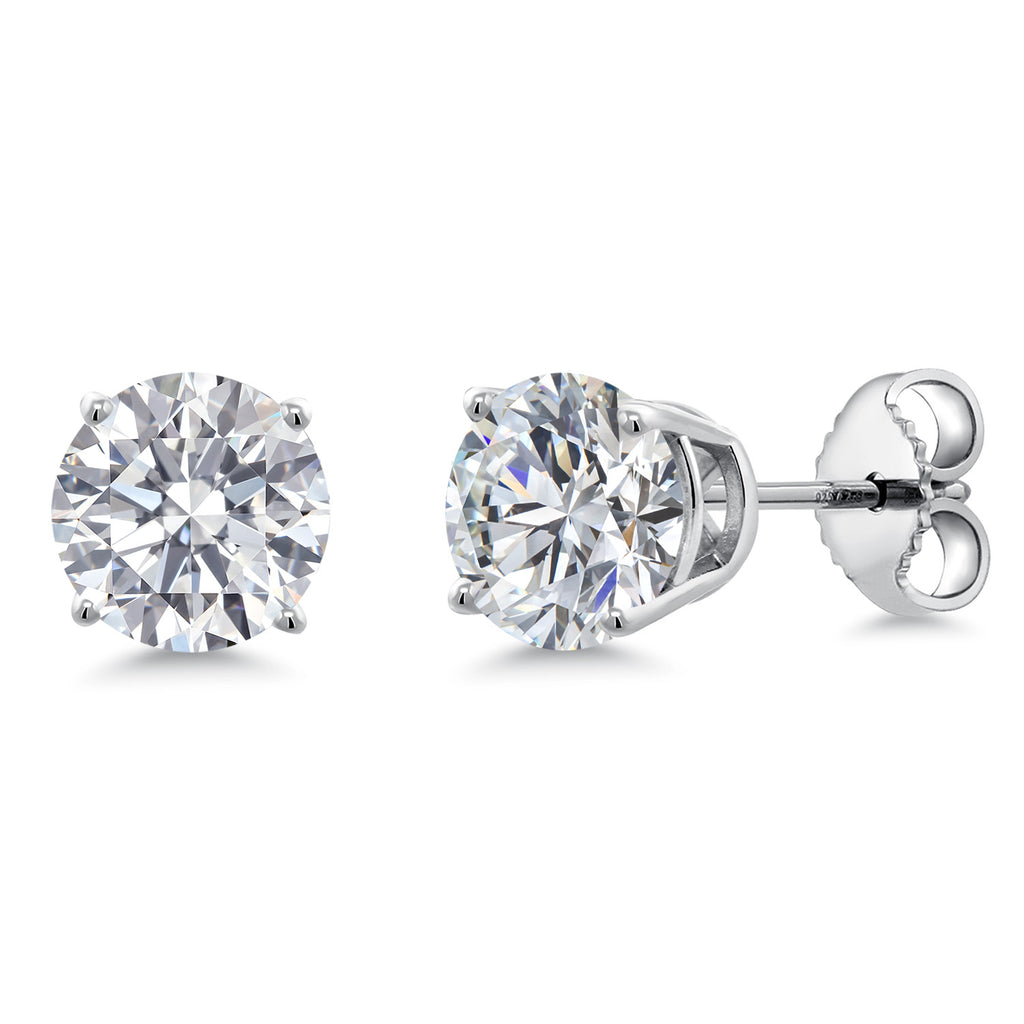 White Lab Grown Diamond - April_Earrings in 925 Sterling Silver