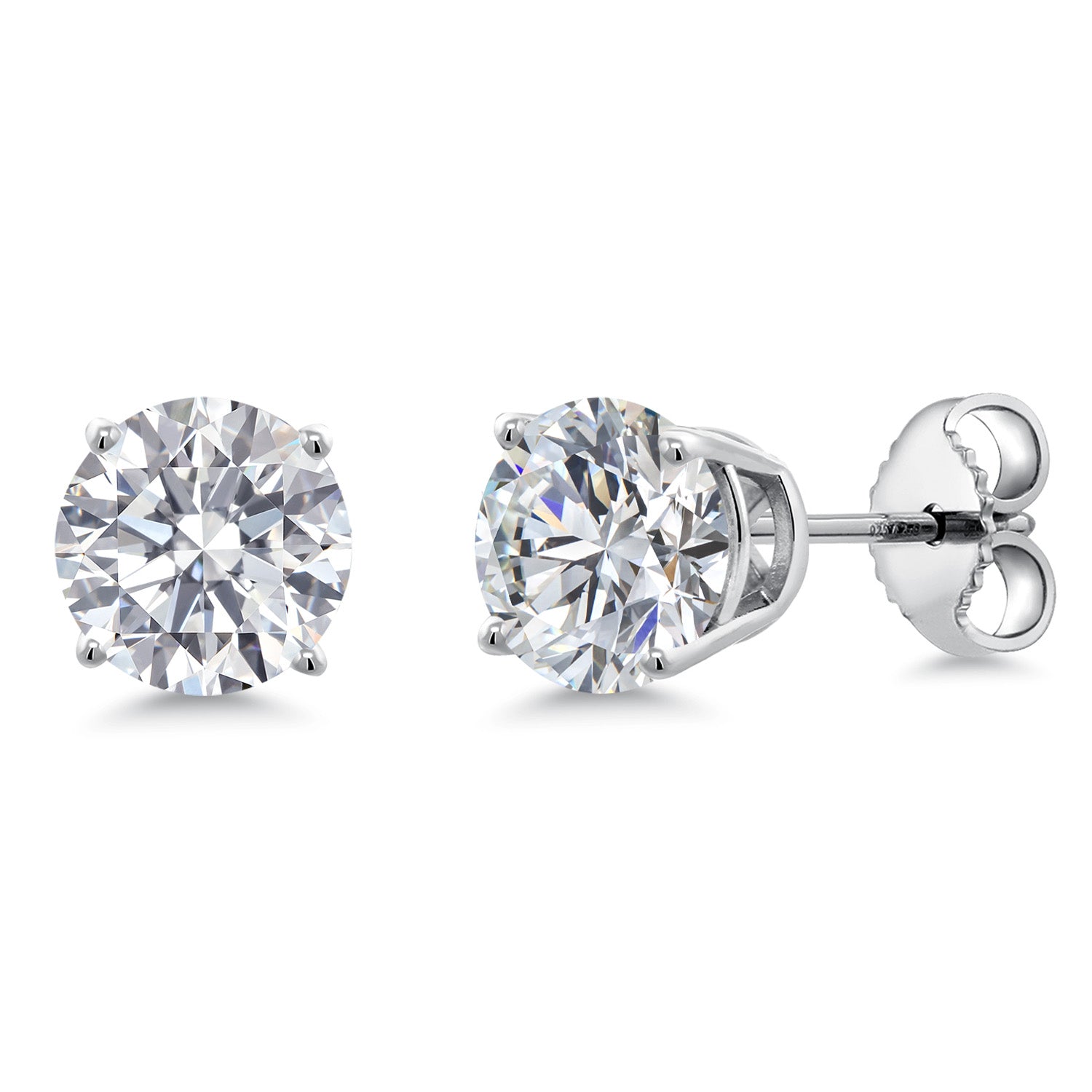 White Lab Grown Diamond - April_Earrings in 925 Sterling Silver