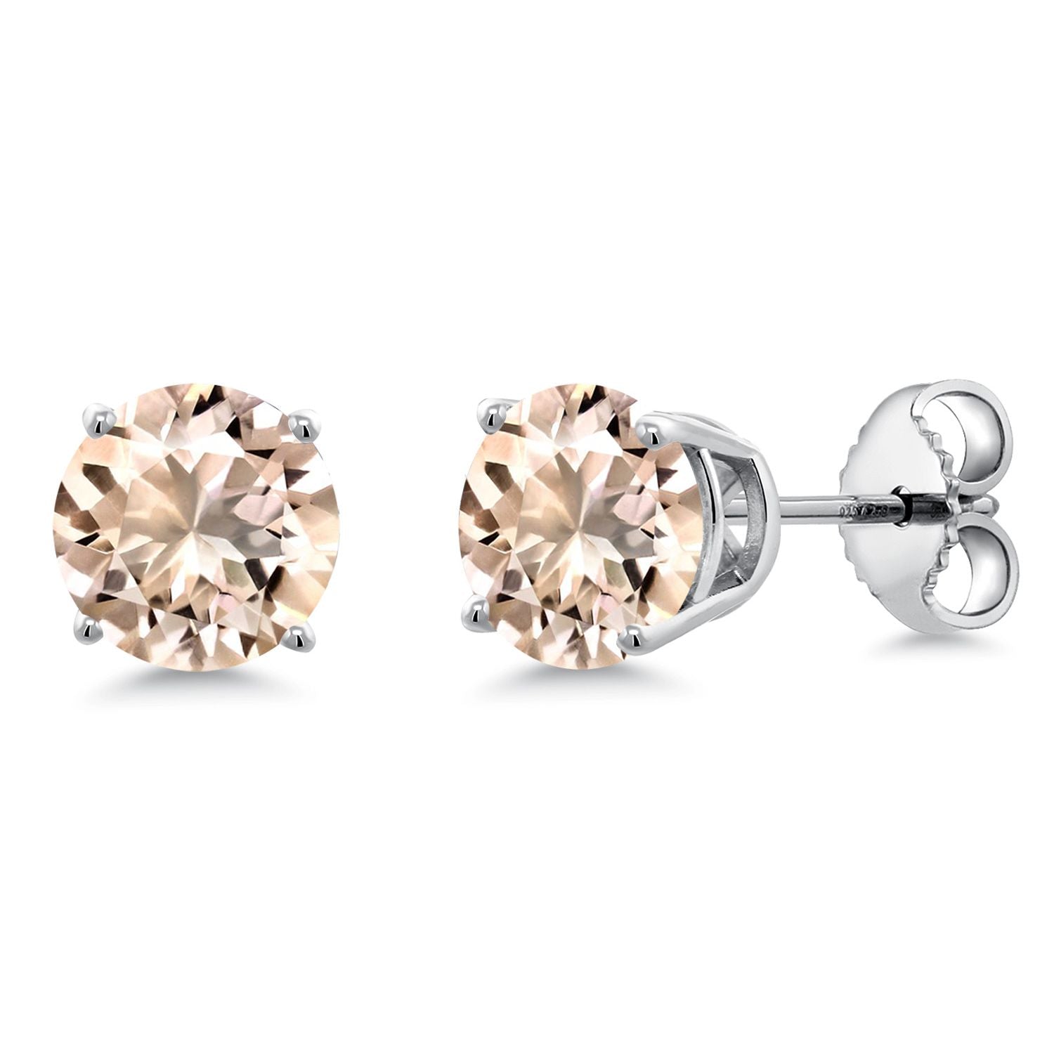 Morganite - October_Earrings in 925 Sterling Silver