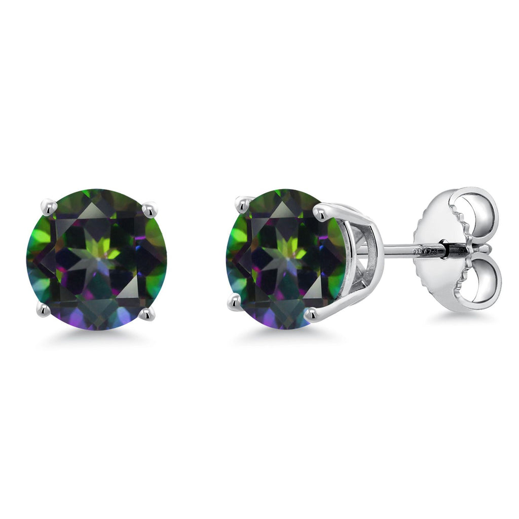 Gem Stone King 925 Sterling Silver Blue Sapphire Stud Earrings For Women Men (2.20 Cttw, Gemstone September Birthstone, Round 6MM)
