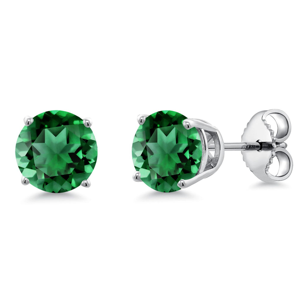 Gem Stone King 925 Sterling Silver Round 6MM Gemstone Birthstone Stud Earrings For Women Men