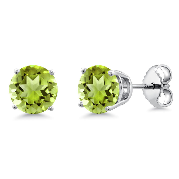 Gem Stone King 925 Sterling Silver Blue Sapphire Stud Earrings For Women Men (2.20 Cttw, Gemstone September Birthstone, Round 6MM)