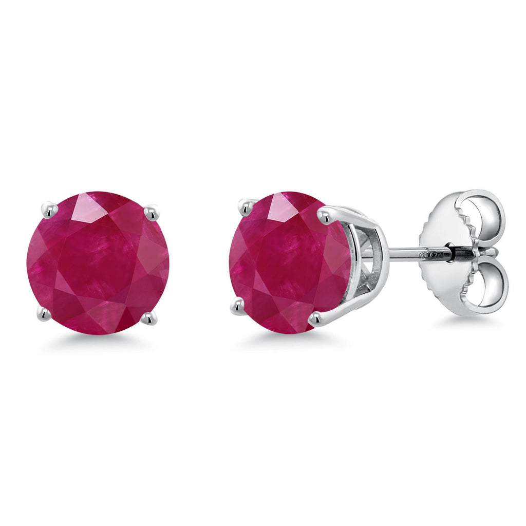 Gem Stone King 925 Sterling Silver Round 6MM Gemstone Birthstone Stud Earrings For Women Men