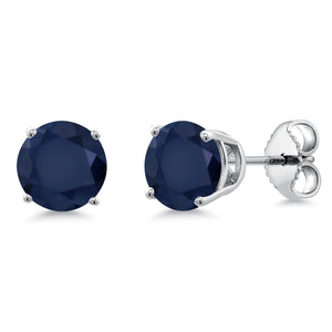 Blue Sapphire - September_Earrings in 925 Sterling Silver