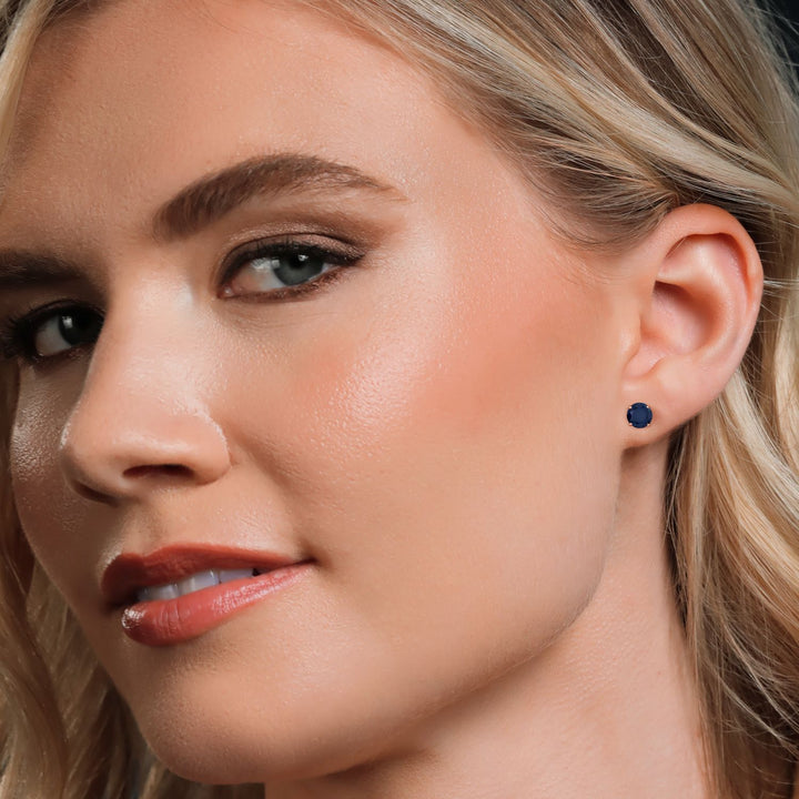 Blue Sapphire - September_Earrings in 925 Sterling Silver