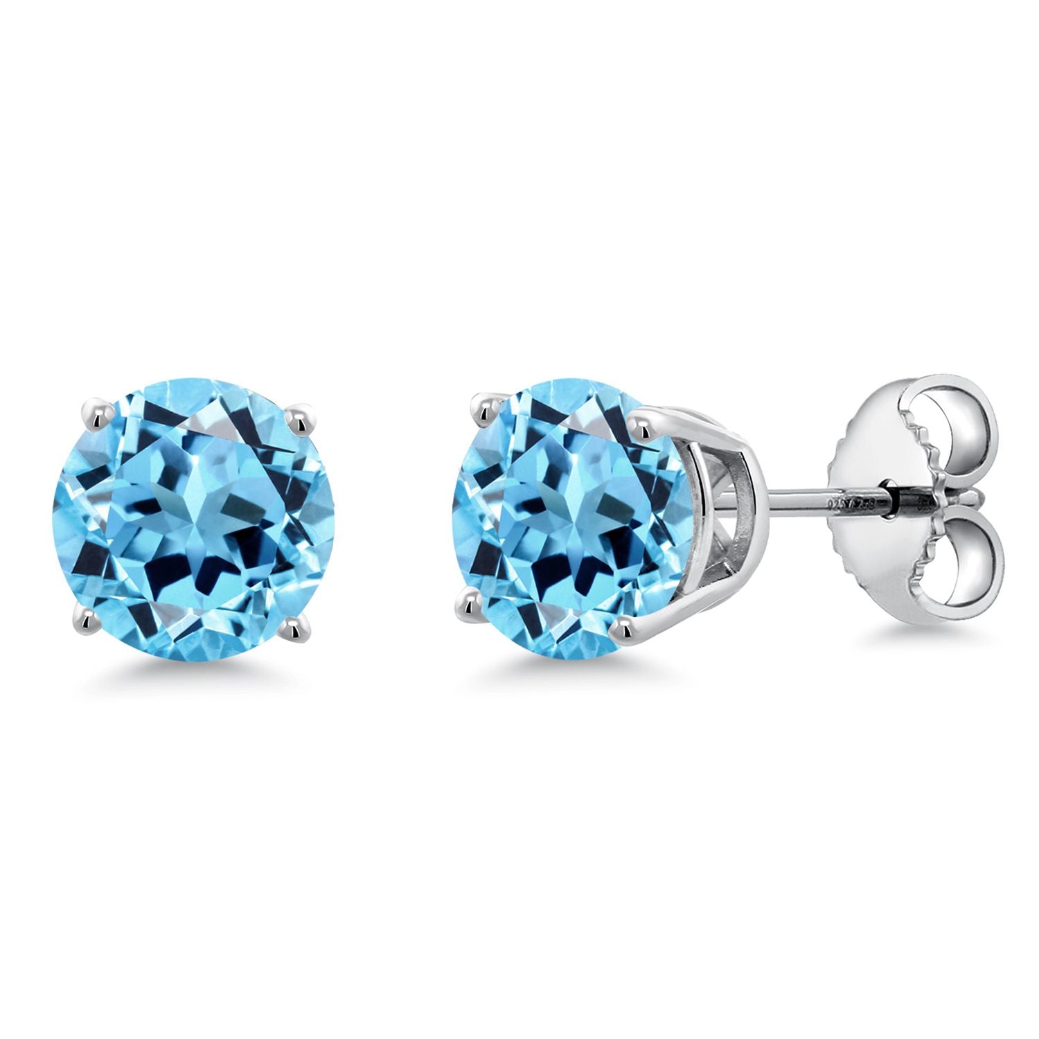 Swiss Blue Topaz - November_Earrings in 925 Sterling Silver