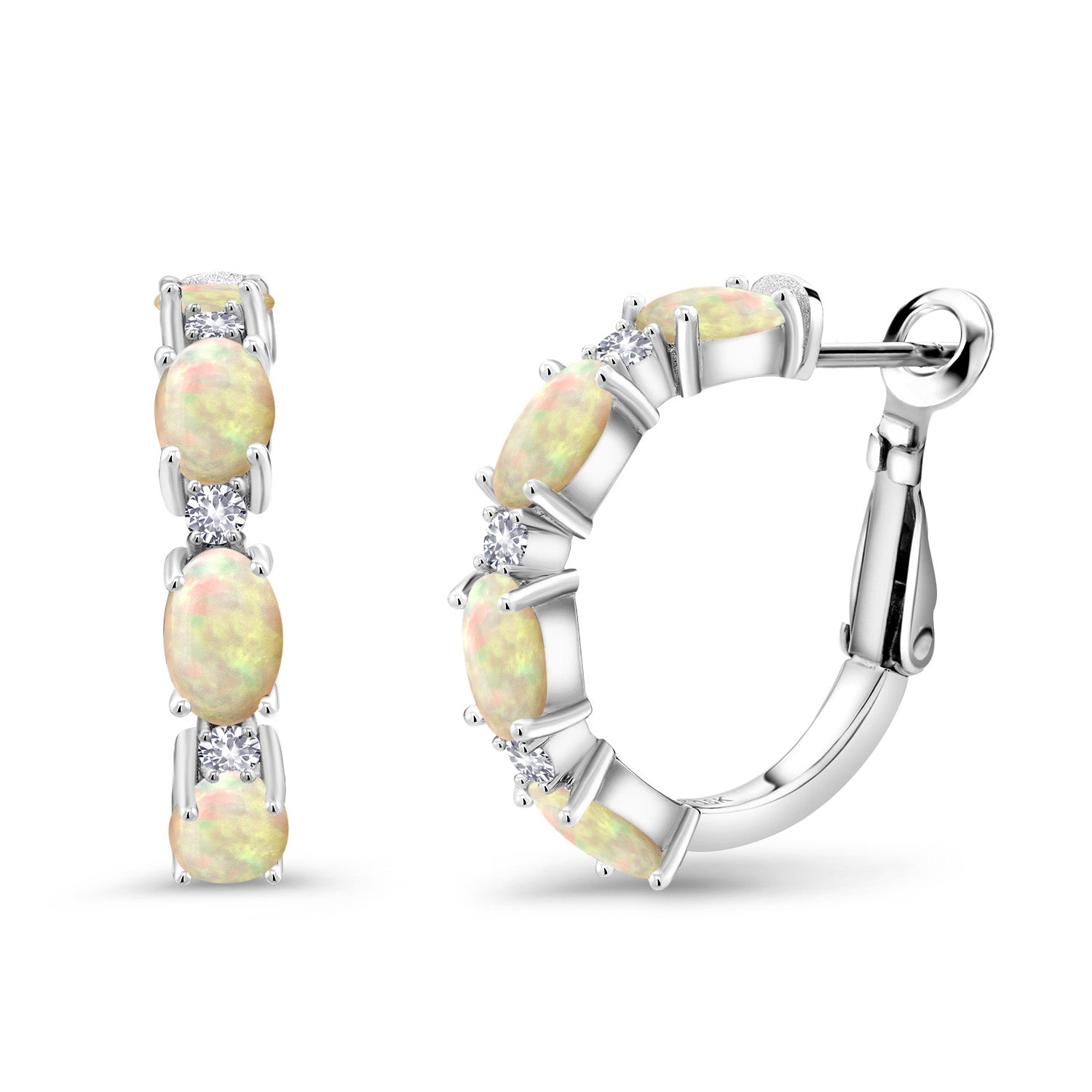 Ethiopian Opal-Cabochon - October_Earrings in 925 Sterling Silver