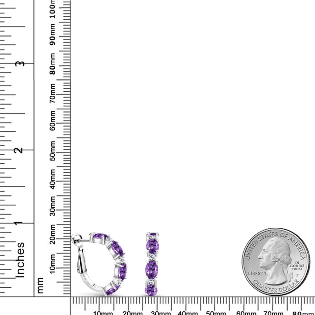 Purple and White_Earrings in 925 Sterling Silver