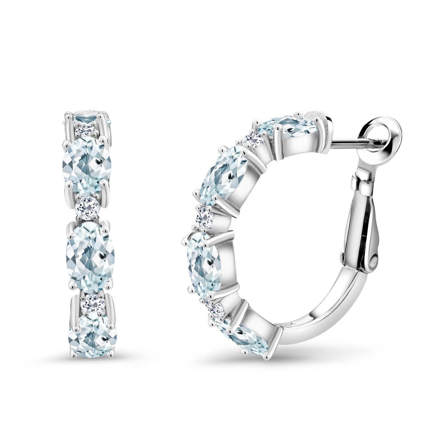 Aquamarine - March_Earrings in 925 Sterling Silver