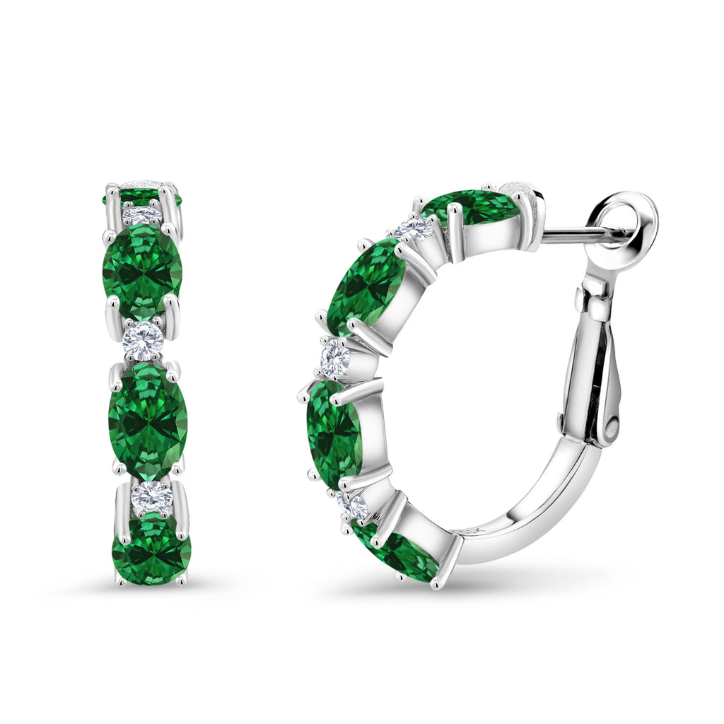 Created Emerald - May_Earrings in 925 Sterling Silver