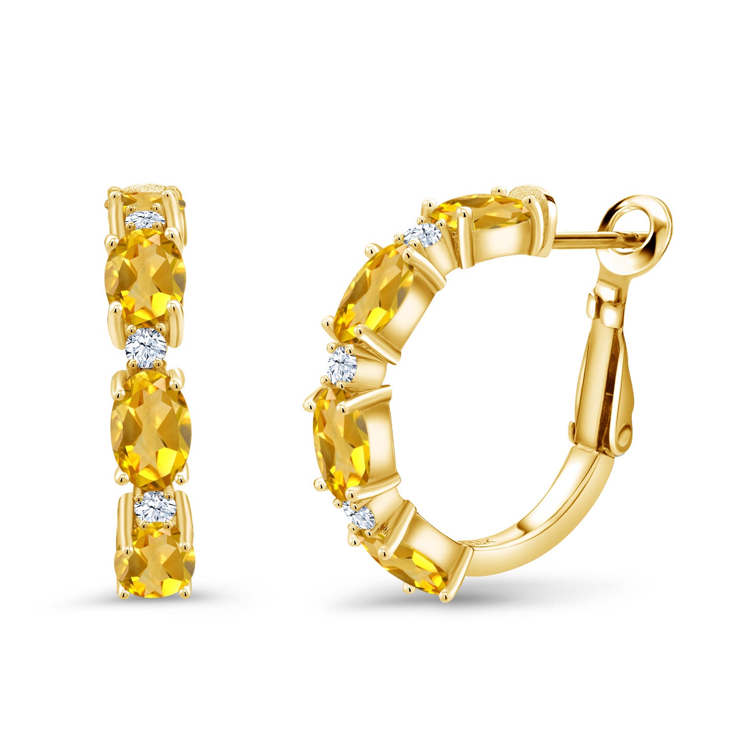 Citrine - November_Earrings in 925 Yellow Gold Plated Silver