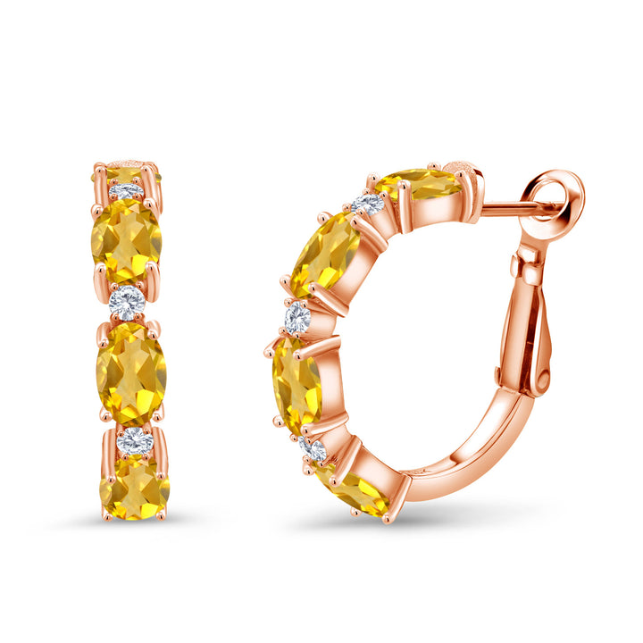 Citrine - November_Earrings in 925 Rose Gold Plated Silver