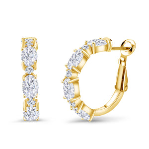 Near Colorless (GH)_Earrings in 925 Yellow Gold Plated Silver