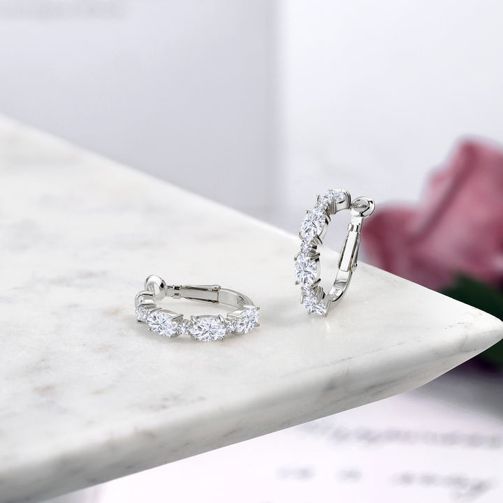 Near Colorless (GH) and White_Earrings in 925 Sterling Silver