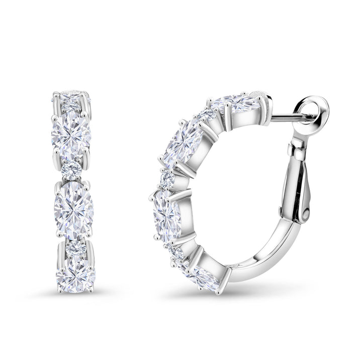 White Moissanite - April_Earrings in 925 Sterling Silver