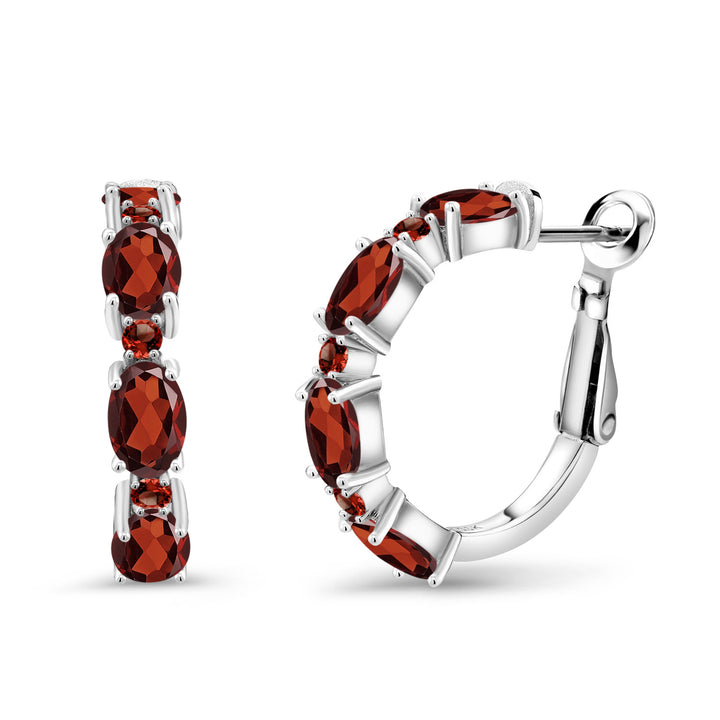 Garnet - January_Earrings in 925 Sterling Silver