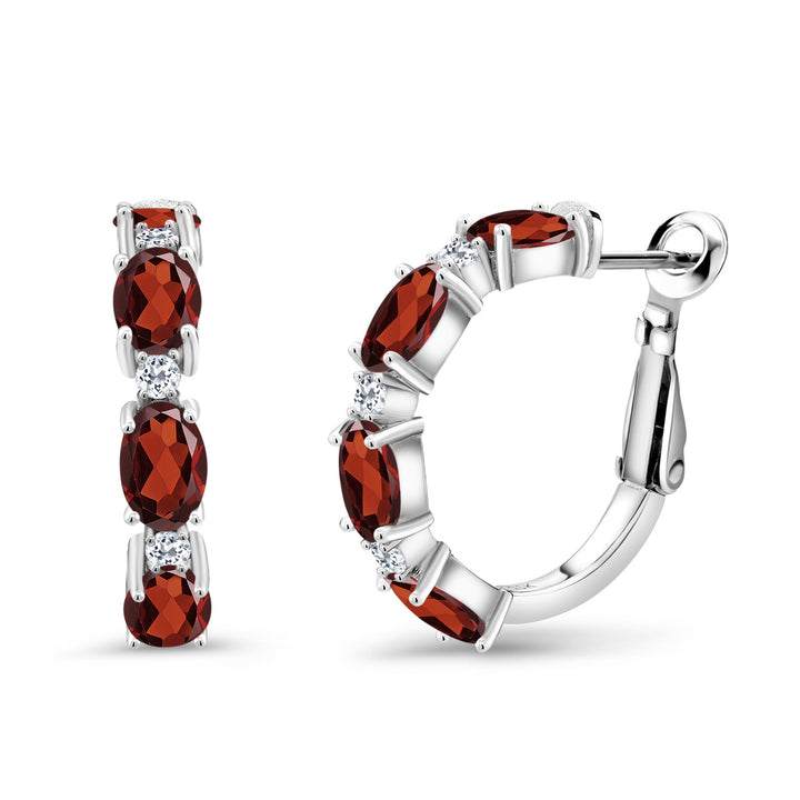 Garnet - January_Earrings in 925 Sterling Silver