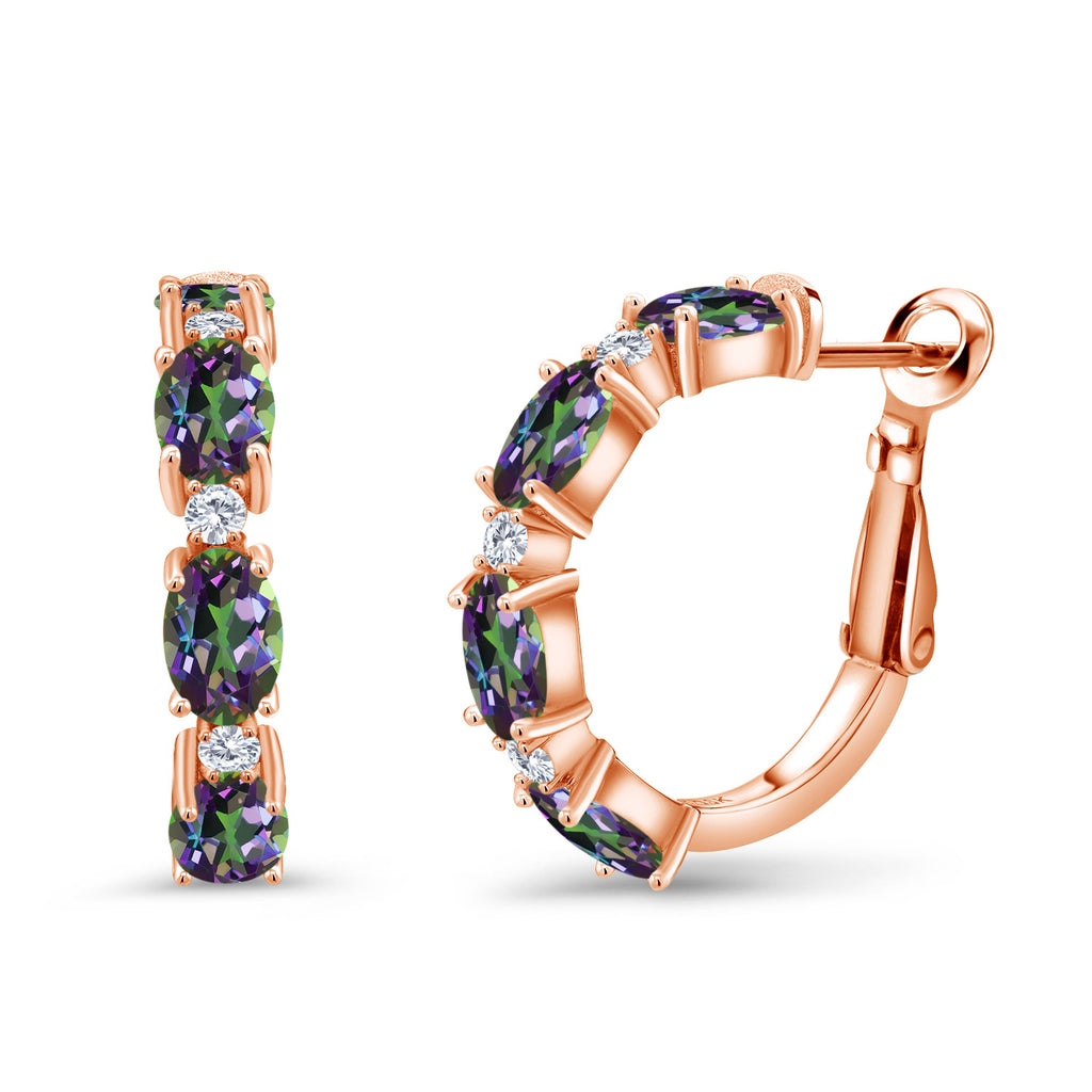 Green Mystic Topaz_Earrings in 925 Rose Gold Plated Silver