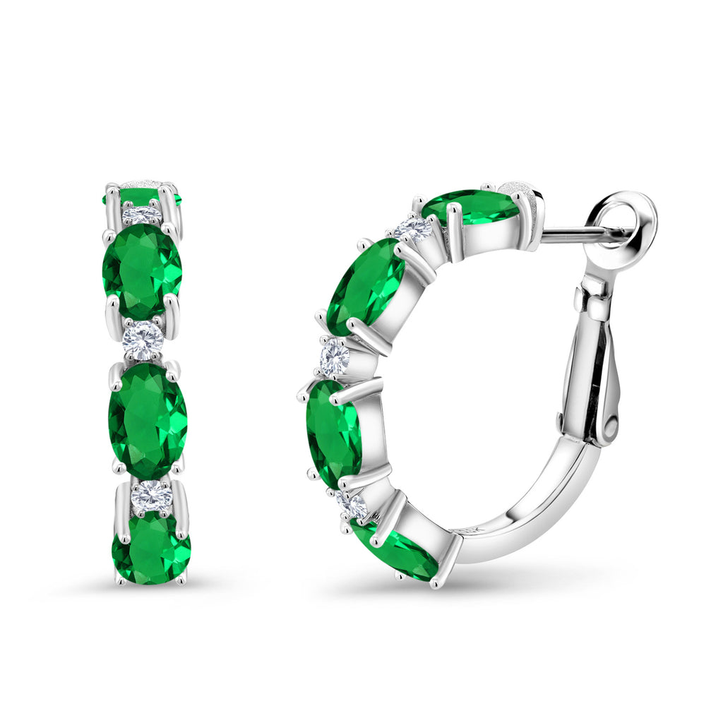 Nano Emerald - May_Earrings in 925 Sterling Silver