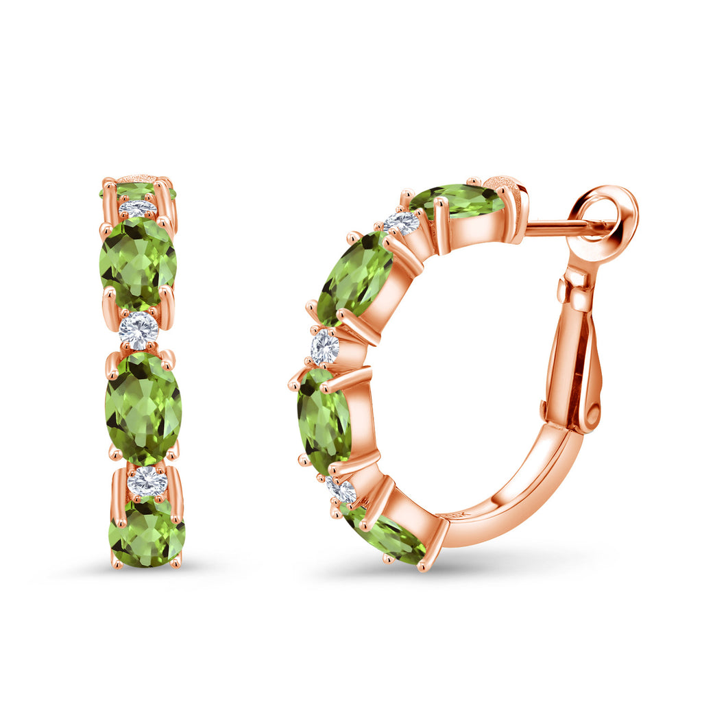 Peridot - August_Earrings in 925 Rose Gold Plated Silver