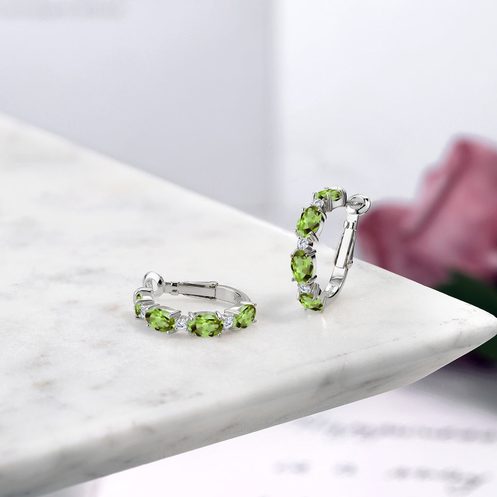 Green and E - F_Earrings in 925 Sterling Silver