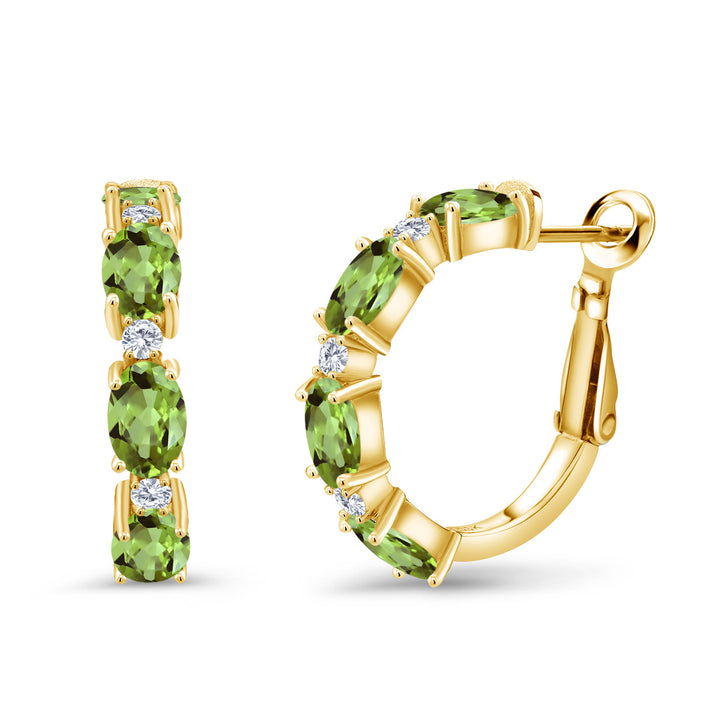 Peridot - August_Earrings in 925 Yellow Gold Plated Silver