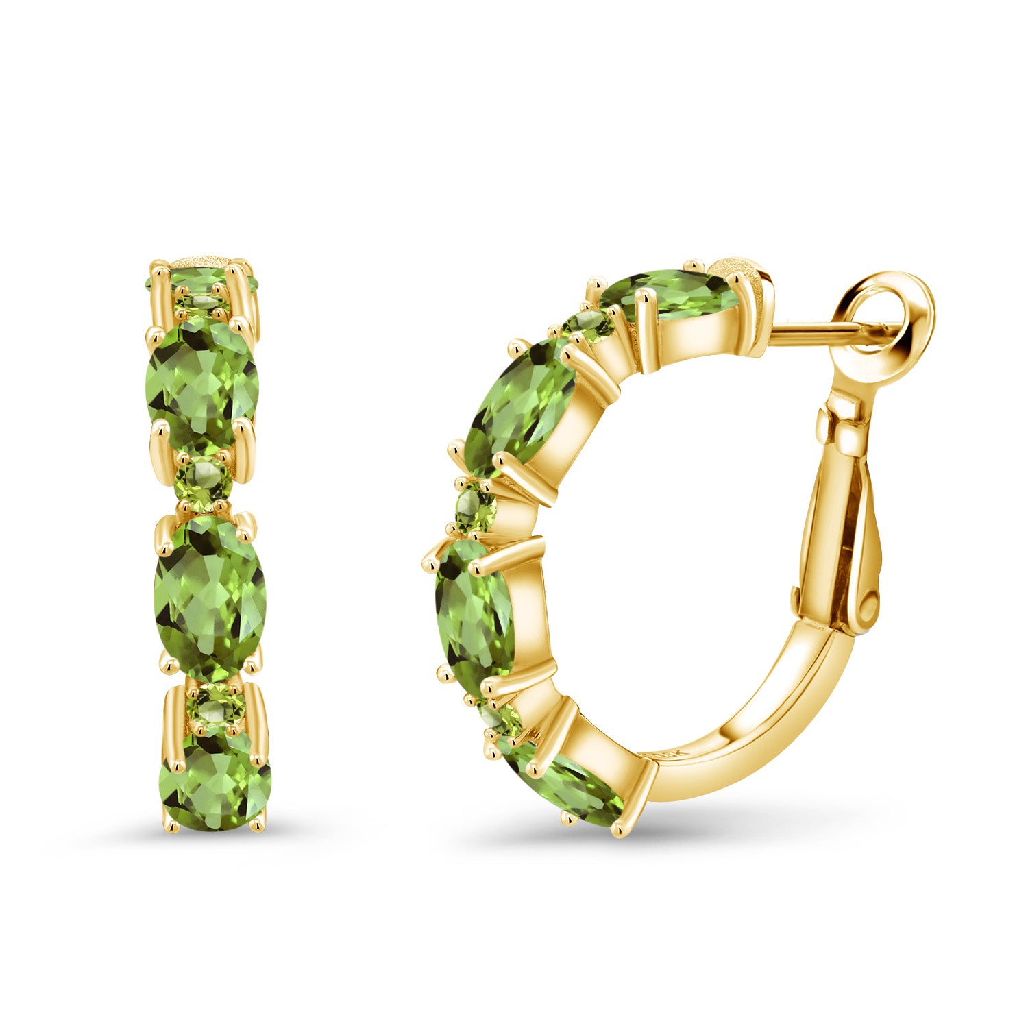 Peridot - August_Earrings in 925 Yellow Gold Plated Silver