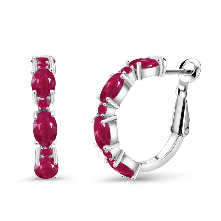 Ruby - July_Earrings in 925 Sterling Silver