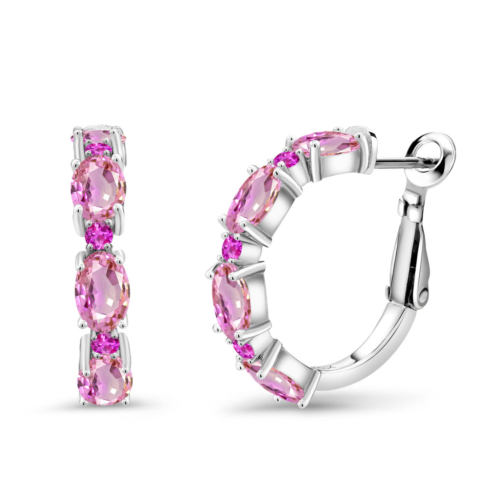 Pink Sapphire - September_Earrings in 925 Sterling Silver