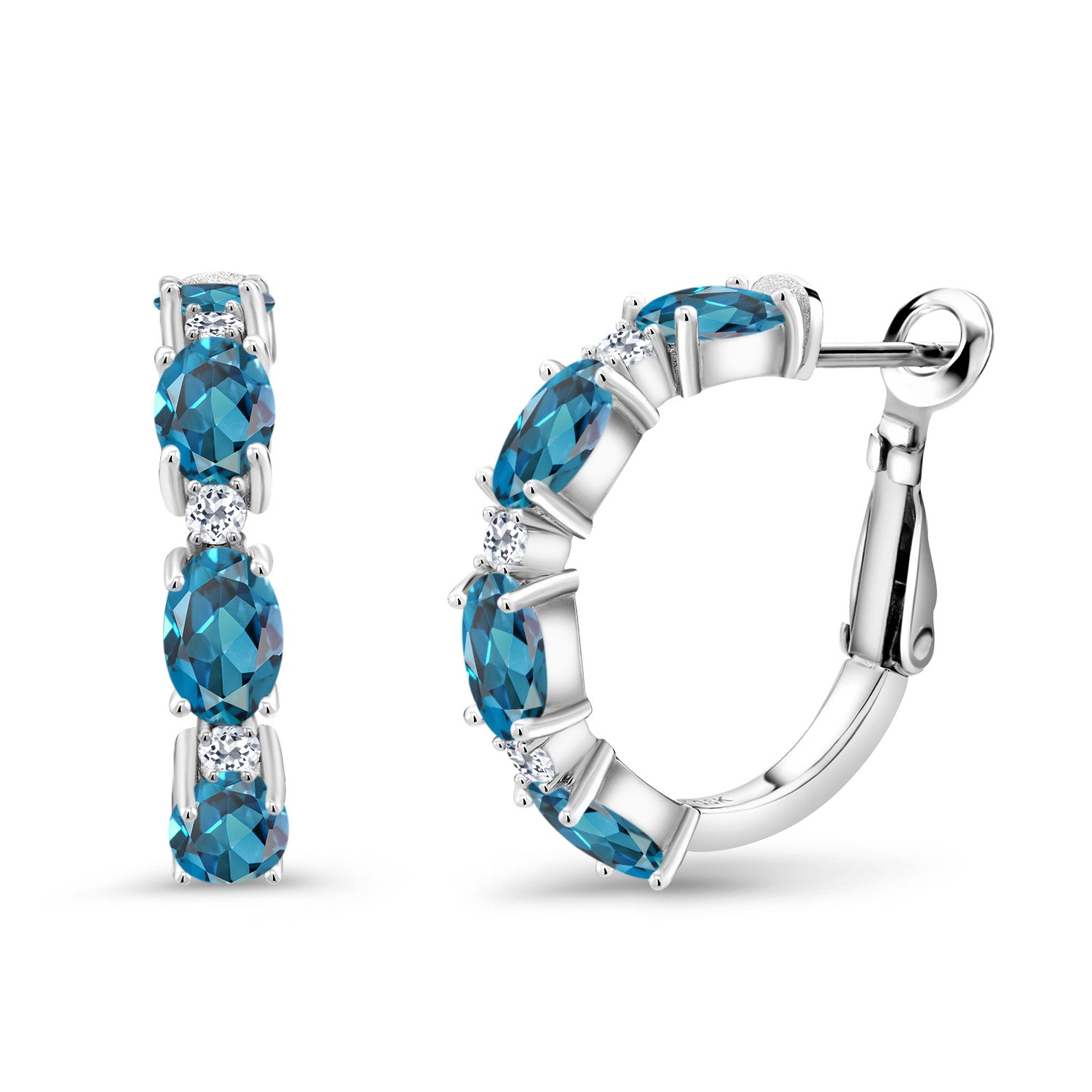 London Blue Topaz - November_Earrings in 925 Sterling Silver