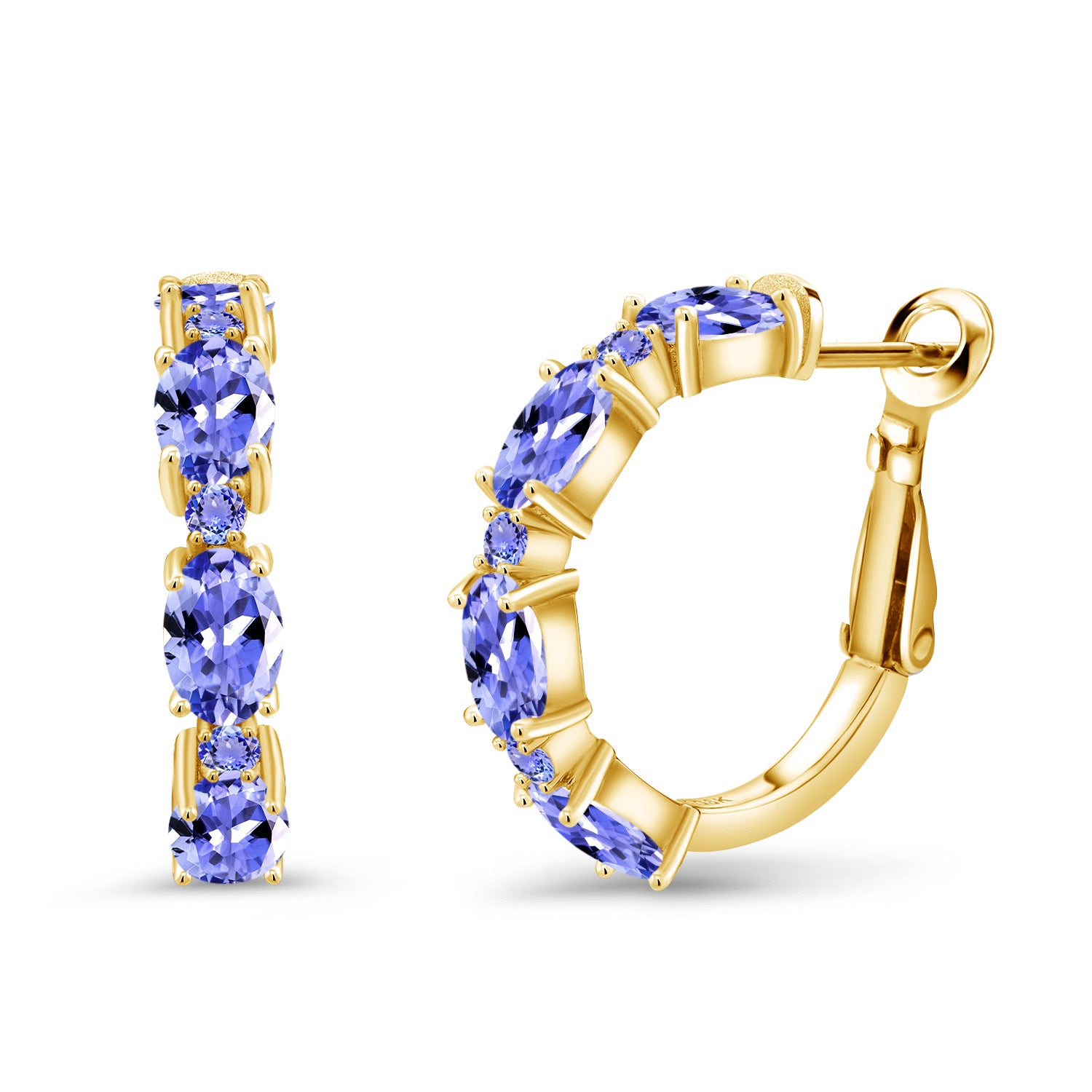 Tanzanite - December_Earrings in 925 Yellow Gold Plated Silver