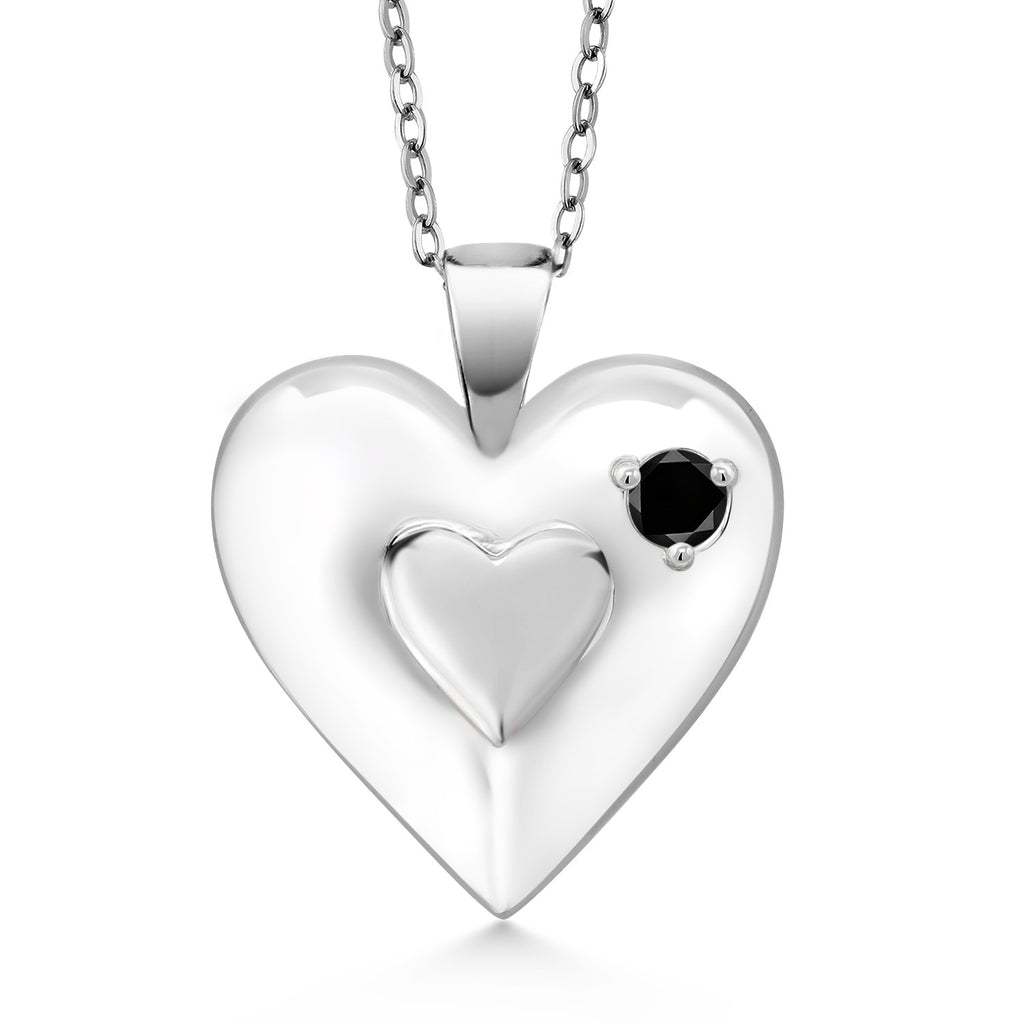 Black Diamond - April_Pendant in 925 Sterling Silver