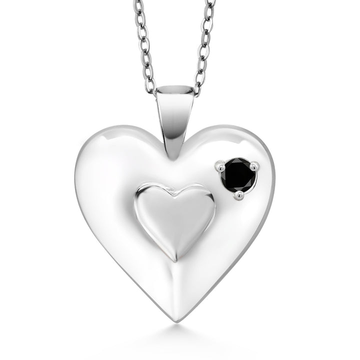 Black Diamond - April_Pendant in 925 Sterling Silver