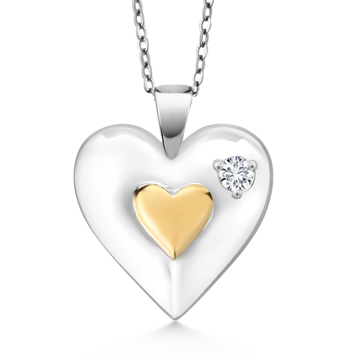 Lab Grown Diamond_Pendant in 925 Yellow Gold Plated Silver