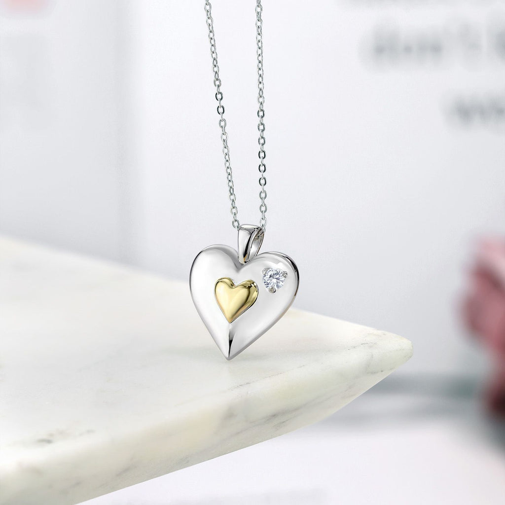 Lab Grown Diamond_Pendant in 925 Yellow Gold Plated Silver