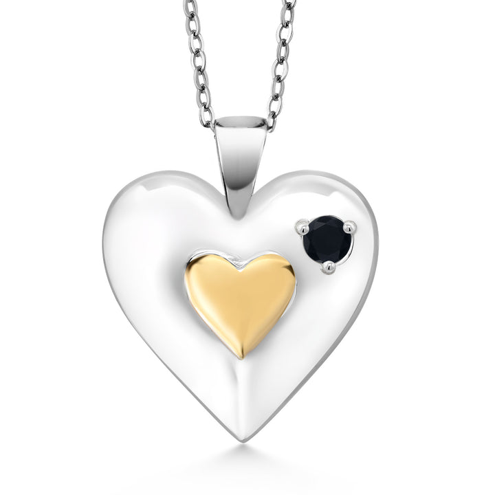 Onyx - December_Pendant in 925 Yellow Gold Plated Silver