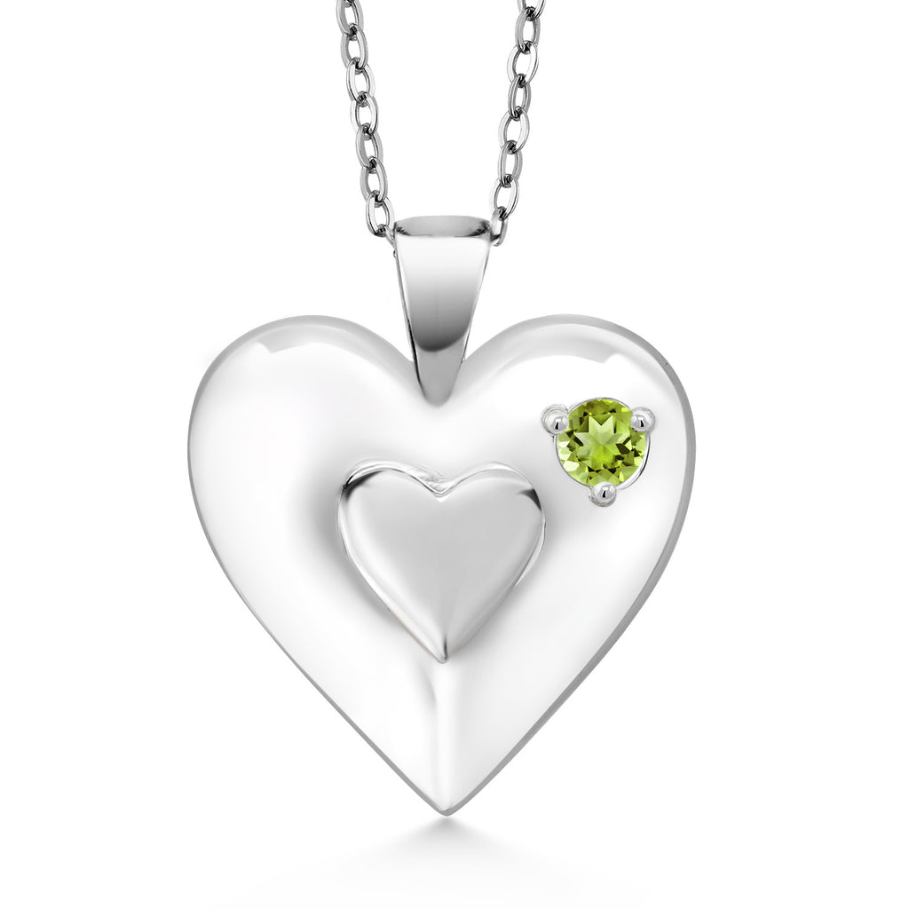 Peridot - August_Pendant in 925 Sterling Silver