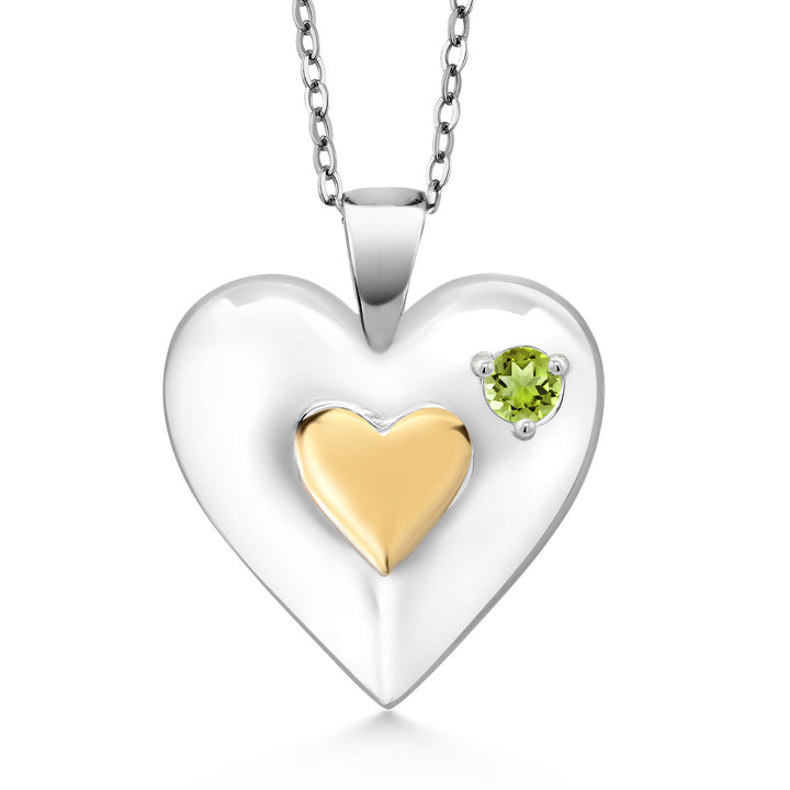Peridot - August_Pendant in 925 Yellow Gold Plated Silver