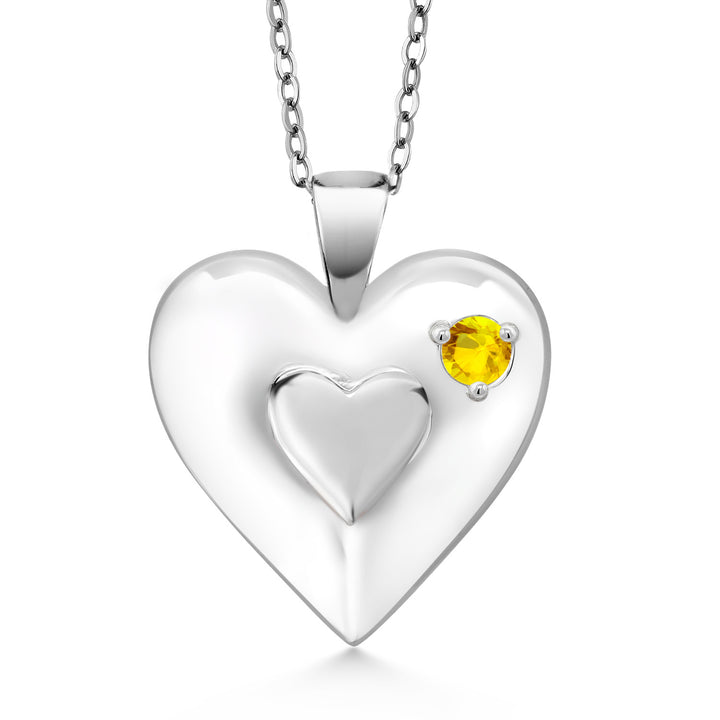 Yellow Sapphire - September_Pendant in 925 Sterling Silver