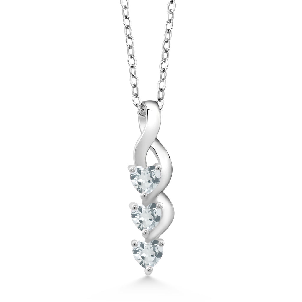 Aquamarine - March_Pendant in 925 Sterling Silver
