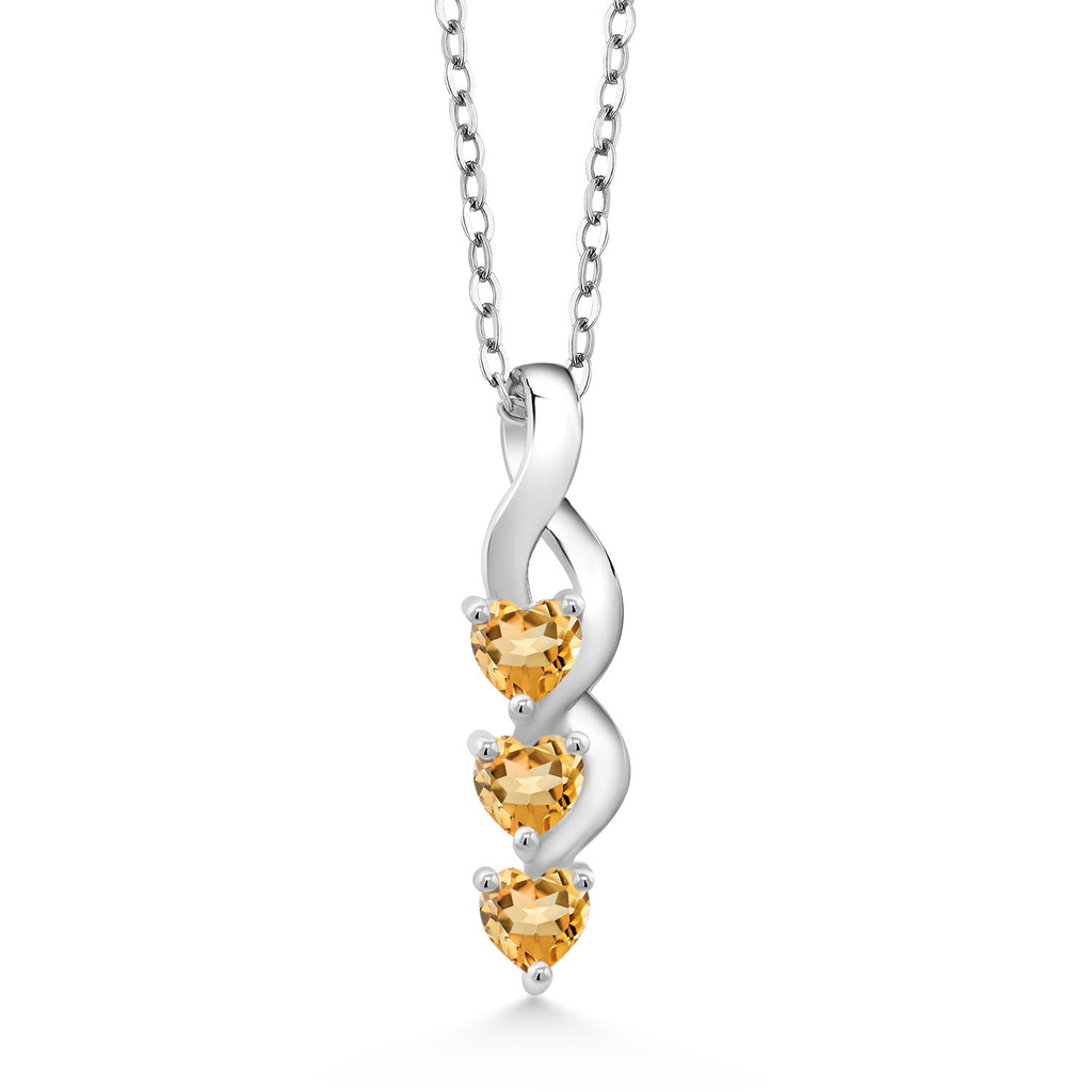 Citrine - November_Pendant in 925 Sterling Silver