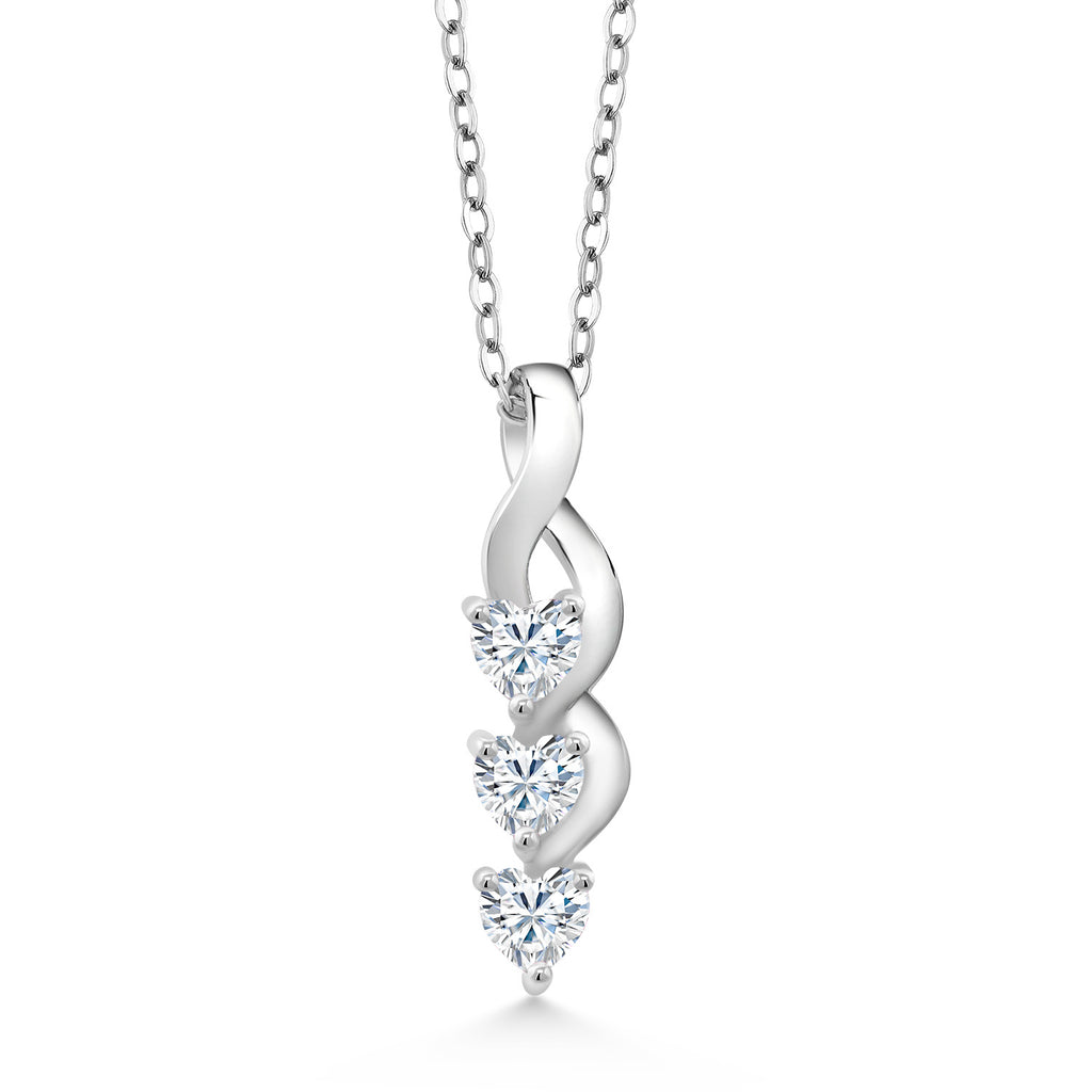 Moissanite - April_Pendant in 925 Sterling Silver