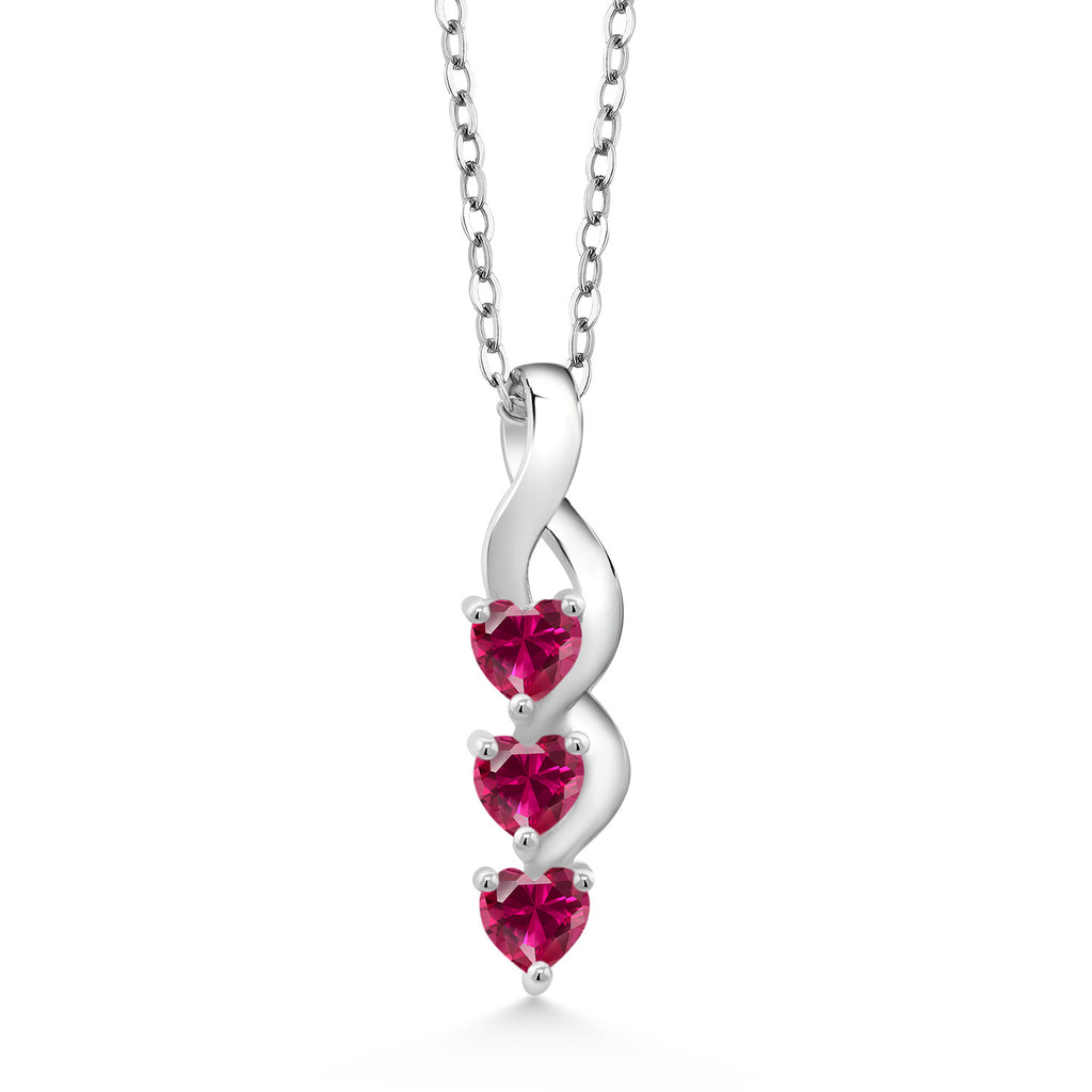 Created Ruby - July_Pendant in 925 Sterling Silver