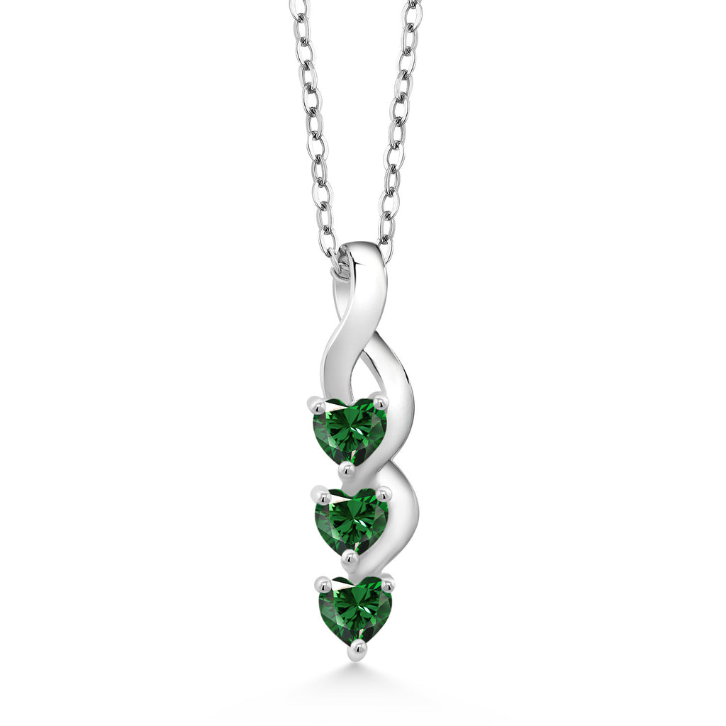 Nano Emerald - May_Pendant in 925 Sterling Silver